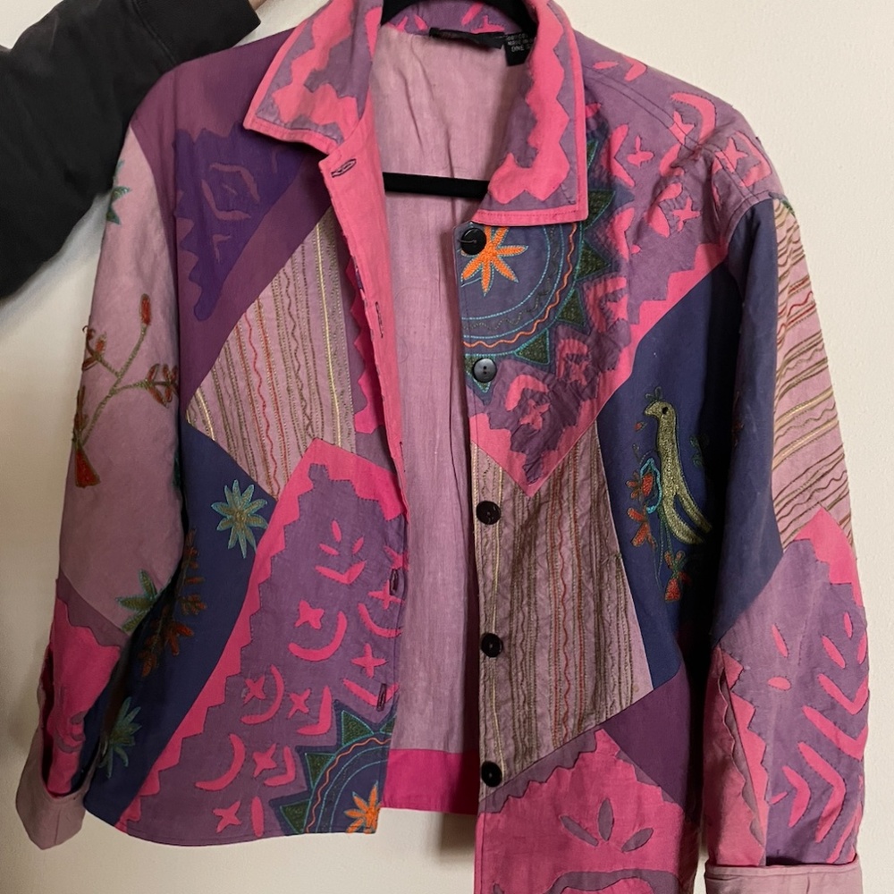 Ann Maurice Purple and Pink Patchwork Jacket